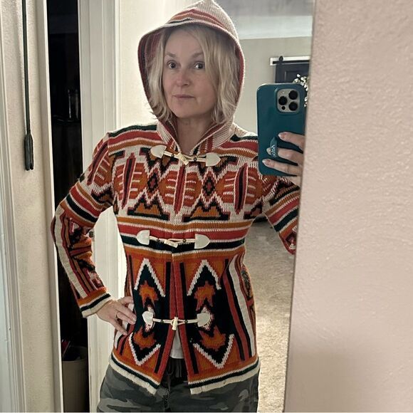 Vintage 1970’s Toggle Cardigan Justin Charles Pendleton Vibes - Picture 1 of 4